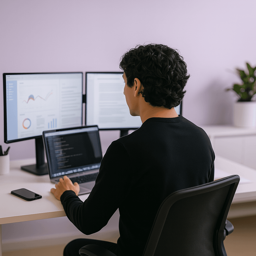 Marco Trabajando en su oficina